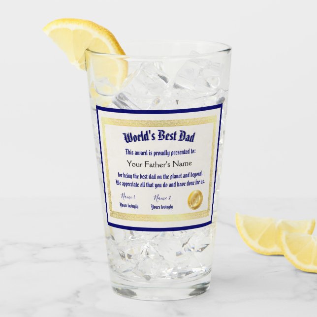 Det bästa Pappa-certifikatet i dagens värld Glaskopp (Framsida Ice)