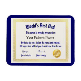 Det bästa Pappa-certifikatet i dagens värld Magnet
