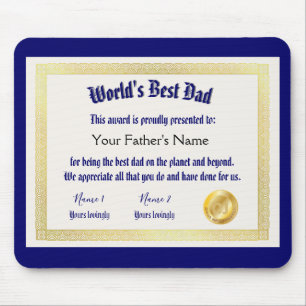 Det bästa Pappa-certifikatet i dagens värld Musmatta