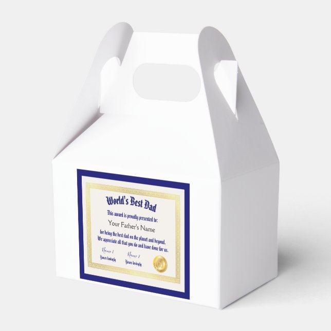 Det bästa Pappa-certifikatet i dagens värld Presentaskar (Framsidan Sidan)