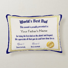 Det bästa Pappa-certifikatet i dagens värld Prydnadskudde