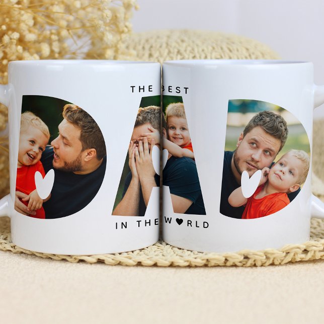 Det bästa Pappa i World Photo Collage Kaffemugg (Skapare uppladdad)