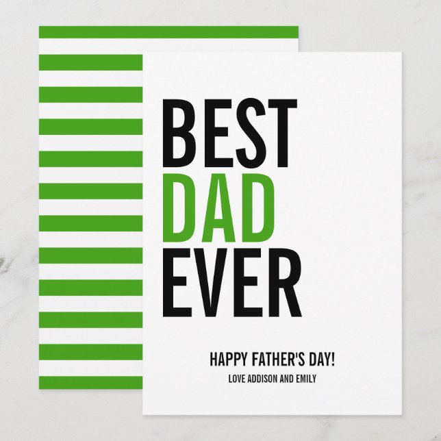 Det bästa Pappa-kortet någonsin Fars dag Kort (Fram/baksida)