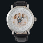 Det bästa Pappa någonsin moderna klassiska fotot Armbandsur<br><div class="desc">Den här enkla och klassiska designen består av serif-typografi och lägger till ett anpassningsbar-foto. "Bästa Pappa någonsin" cirklar bilden av pappa,  far,  pappa etc.</div>