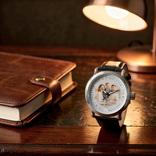 Det bästa Pappa någonsin moderna klassiska fotot Armbandsur (Skapare uppladdad)