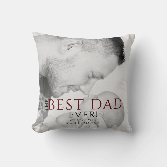 Det bästa Pappa någonsin-typografifoto Far's Day Kudde (Framsida)
