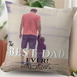 Det bästa Pappa någonsin-typografifoto Far's Day Kudde