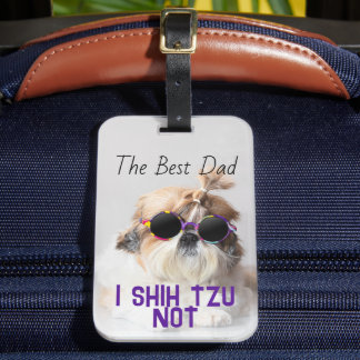 Det bästa pappa Shih Tzu-fotot är inte sött rolig Bagagebricka