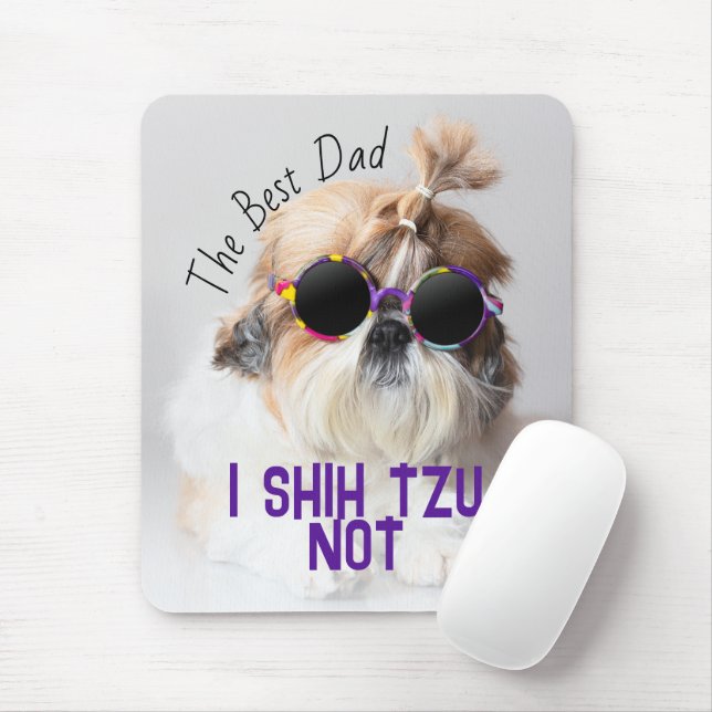 Det bästa pappa Shih Tzu-fotot är inte sött rolig  Musmatta (Med mus)