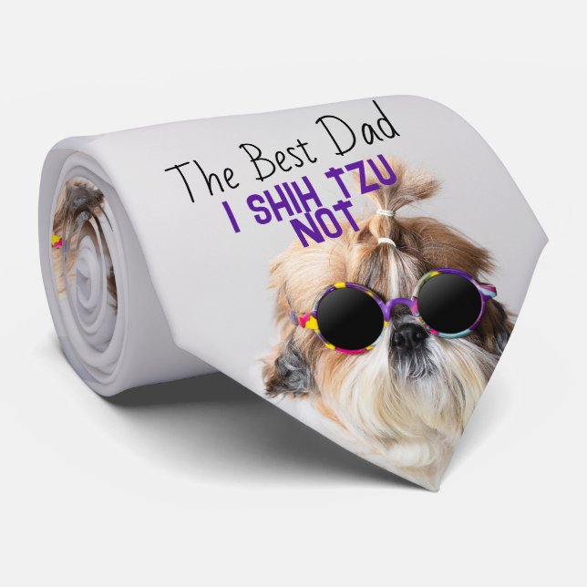 Det bästa pappa Shih Tzu-fotot är inte sött rolig  Slips (Rullad)
