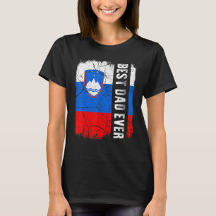 Det bästa slovenska Pappa Alltid Slovenien Flagga T Shirt