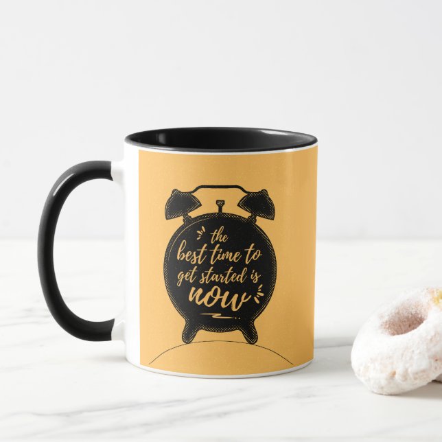 Det bästa tillfället att komma igång är nu inspira mugg (Med munk)