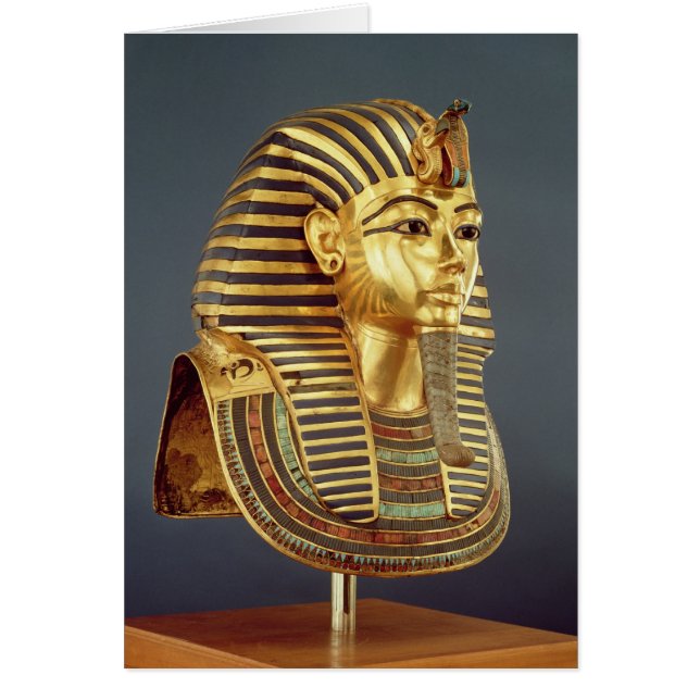 Det begravnings- maskerar av Tutankhamun Hälsningskort (Framsidan)