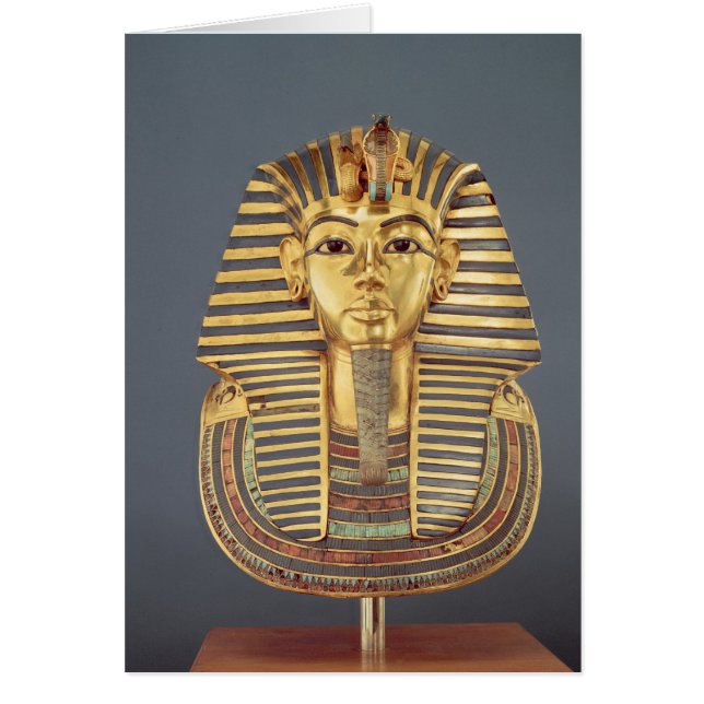 Det begravnings- maskerar av Tutankhamun Hälsningskort (Framsidan)