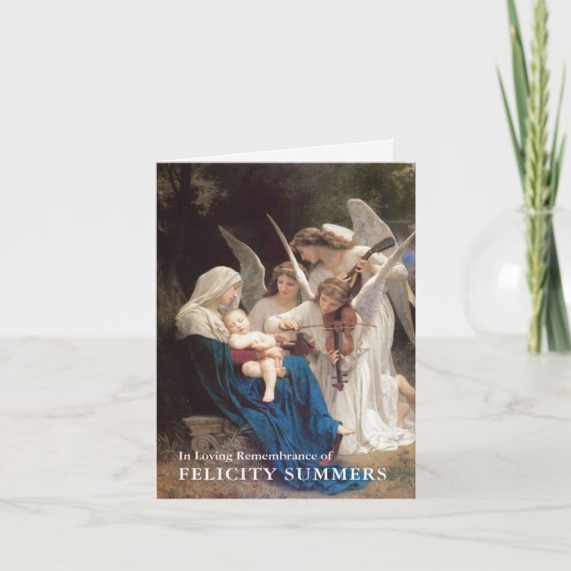 Det begravnings- tack Cards den | sången av änglar Kort (Framsida)