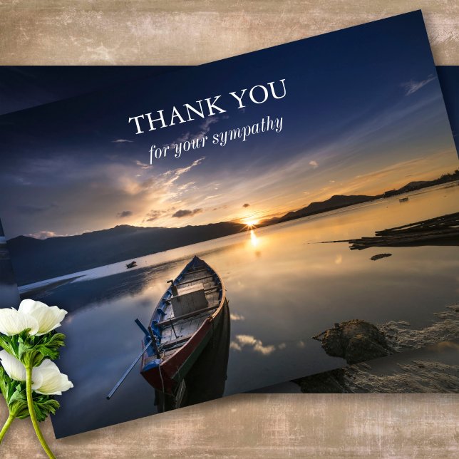 Det begravnings- tack Cards det | solnedgång & (Sympathy Photo Celebration of Life, In Loving Memory, Forever in our Hearts Funeral thank you cards)