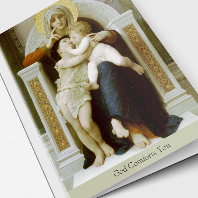 Det begravnings- tack Cards | Mary, Jesus & St Kort (Religious Sympathy God Comforts You Funeral Thank You Card)