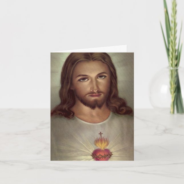Det begravnings- tack Cards | sakral hjärta Jesus (Framsida)