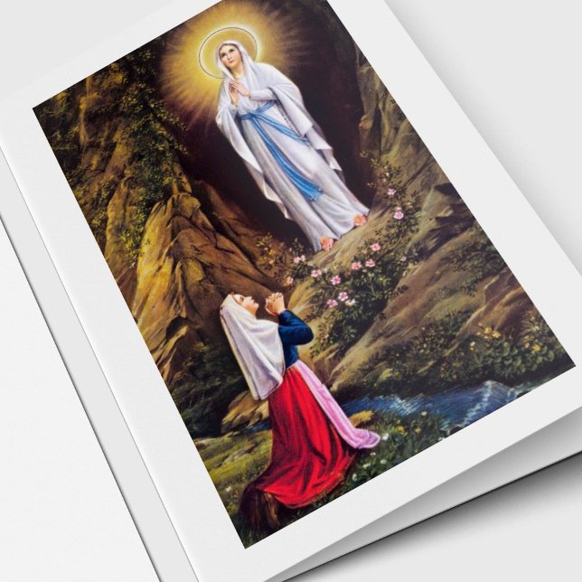 Det begravnings- tack Cards | vår dam av Lourdes Kort (Sympathy Our Lady of Lourdes Funeral Thank You Cards)