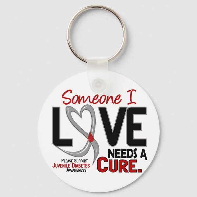 DET BEHÖVER EN CURE 2 JUVENILE DIABETES T-Shirts & Nyckelring (Framsida)