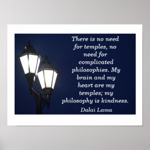 Det behövs inga tempel - Dalai Lama citerar - kons Poster