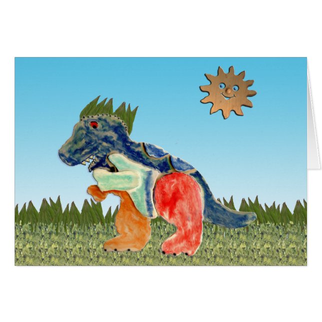Det bekymrade Dinosaurkortet OBS Kort (Framsidan Horizontal)