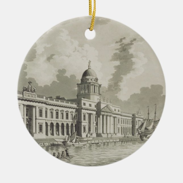 Det beställnings- huset, Dublin, 1792 (gravyr) Julgransprydnad Keramik (Framsidan)