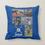 Det beställnings- laget för namn för kudde<br><div class="desc">Denna beställnings- lacrossefotocollage kudder särdrag 5 av dina uploaded foto, en grafisk lacrosse och ditt primat av text - spelare namn, lagnamn, jersey numrerar, skräddarsy Etc.-ändring bakgrundsfärgen som matchar dina lag- eller sovrumfärger, genom att klicka och därefter den små ögadroppglassen. Fira ditt lag, eller spelare säsong med denna collage för...</div>