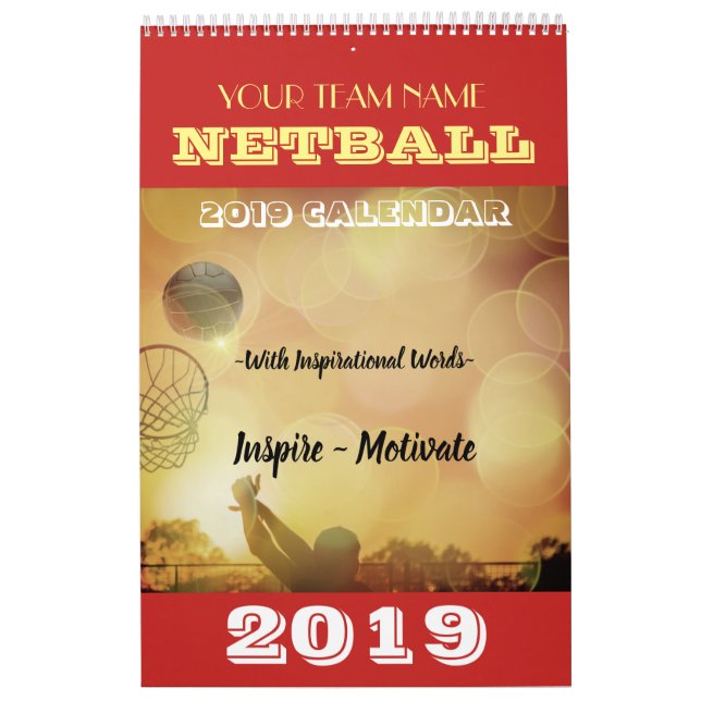 Det beställnings- lagnamn personifierade netballen kalender (Omslag)