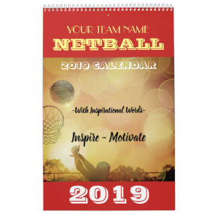 Det beställnings- lagnamn personifierade netballen kalender