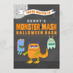 Det beställnings- monster mosar Halloween våldsamt Inbjudningar