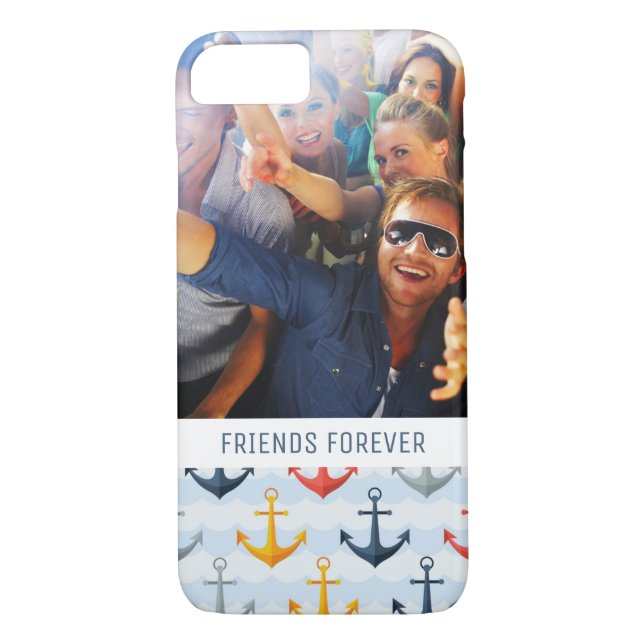 Det beställnings- nautiska mönster för fotoet & Case-Mate iPhone skal (Baksida)