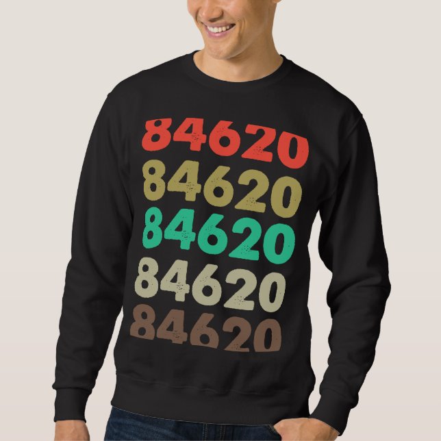 Det betyder 84620 Retro Zip-kod Zipcode 84620 Lång Ärmad Tröja (Framsida)