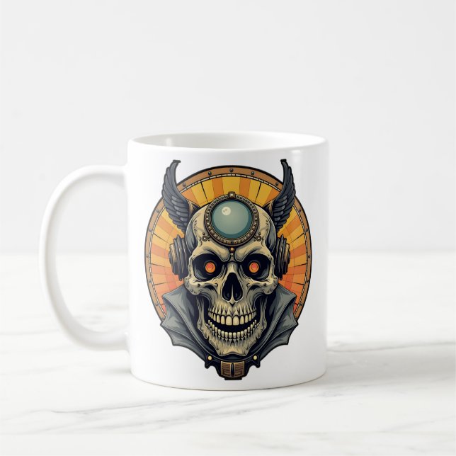 Det bevingade skelettet.  kaffemugg (Vänster)