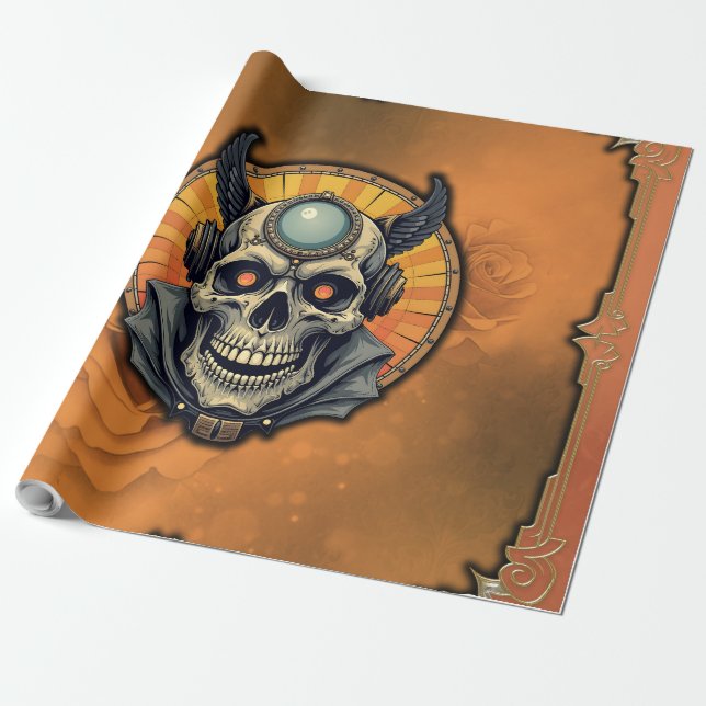 Det bevingade skelettet. presentpapper (Utrullad)