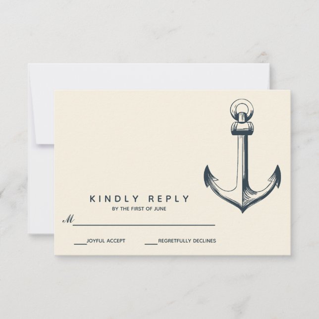 Det blå ankaret | BRÖLLOP OSA Kort (Framsida)