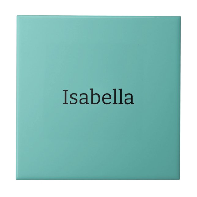 Det blå enkla Kreativet Modern Namn-minimalistisk Kakelplatta (Framsidan)