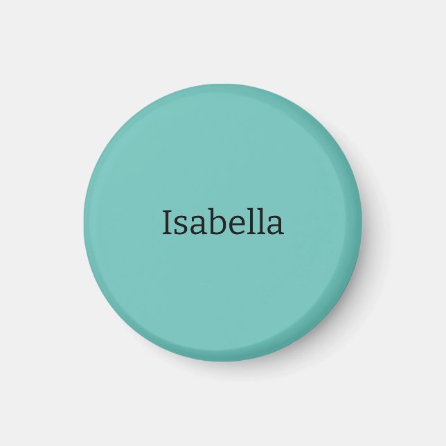 Det blå enkla Kreativet Modern Namn-minimalistisk Magnet (Framsidan)