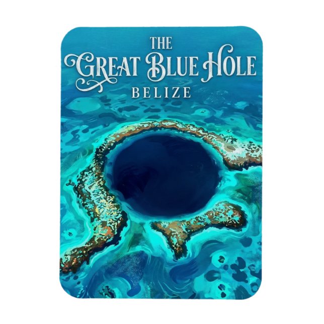 Det Blå Hålet Belize Magnet (Vertikal)