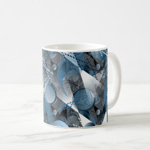 Det blå och det grå. Abstraktion. Kaffemugg