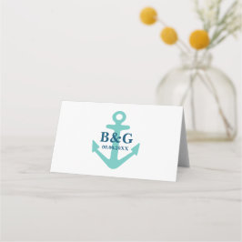 Det blå sjöankaret bröllop placeringskort