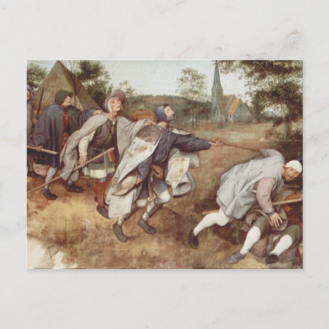 Det blint leda blinden - 1568 vykort (Framsida)