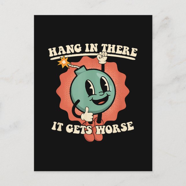 Det blir värre Tecknad Bomb. Vykort (Framsida)