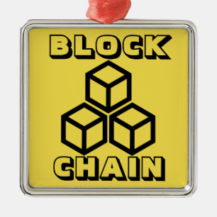 Det Blockchain kvarteret kedjar den Crypto Julgransprydnad Metall