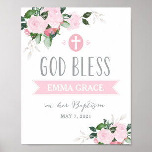 Det blom- blomvälsigna digdop undertecknar rosor poster