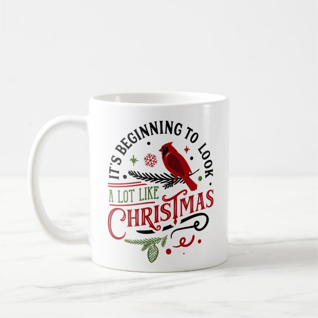Det börjar se ut som jul kaffemugg (Vänster)