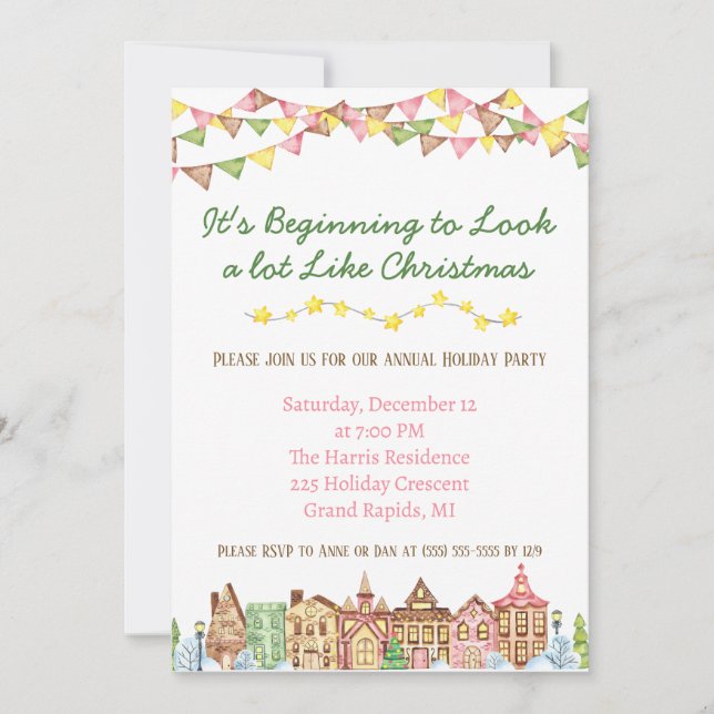 Det börjar se ut som jul Party Inbjudningar (Framsida)