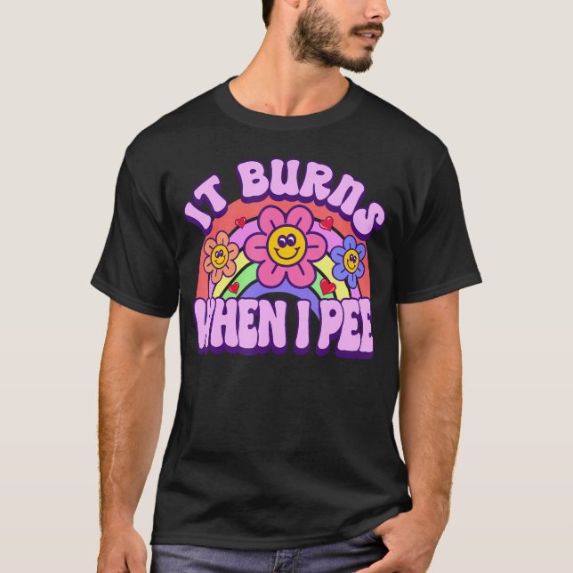 Det brinner när jag pommar på Sarcastic Ironic T Shirt (Framsida)
