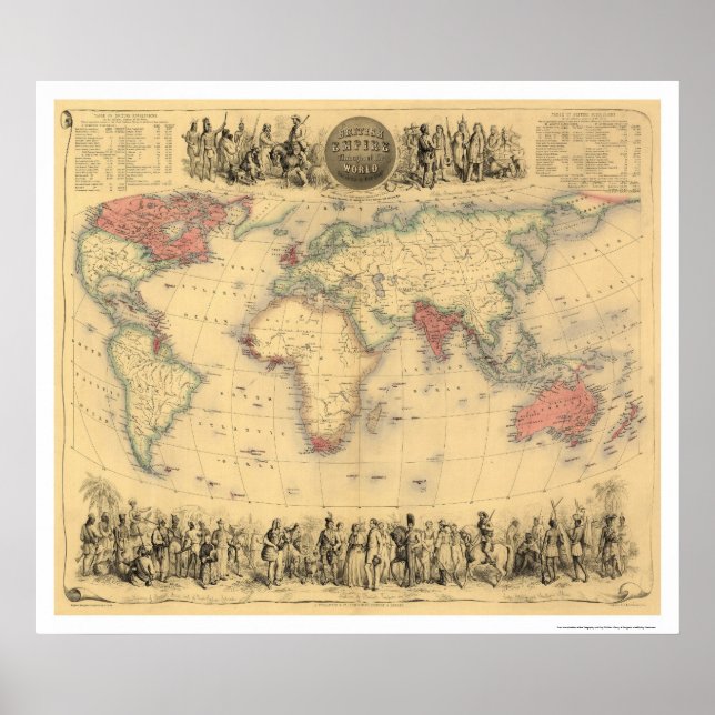 Det brittiska imperiet över hela världen 1855 poster (Framsidan)