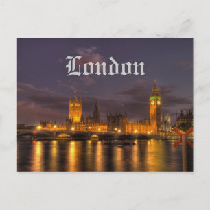 Det brittiska parlamentet i London Postcard Vykort